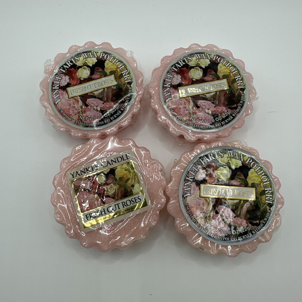 Yankee Candle Fresh Cut Roses Tarts Melts Wax Potpourri .8 OZ Set Lot Of 4